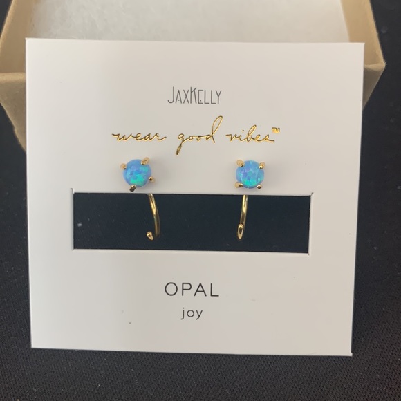 🎊HP🎉 JaxKelly Opal Earrings 18k gold/sterling silver NIB - Picture 10 of 11